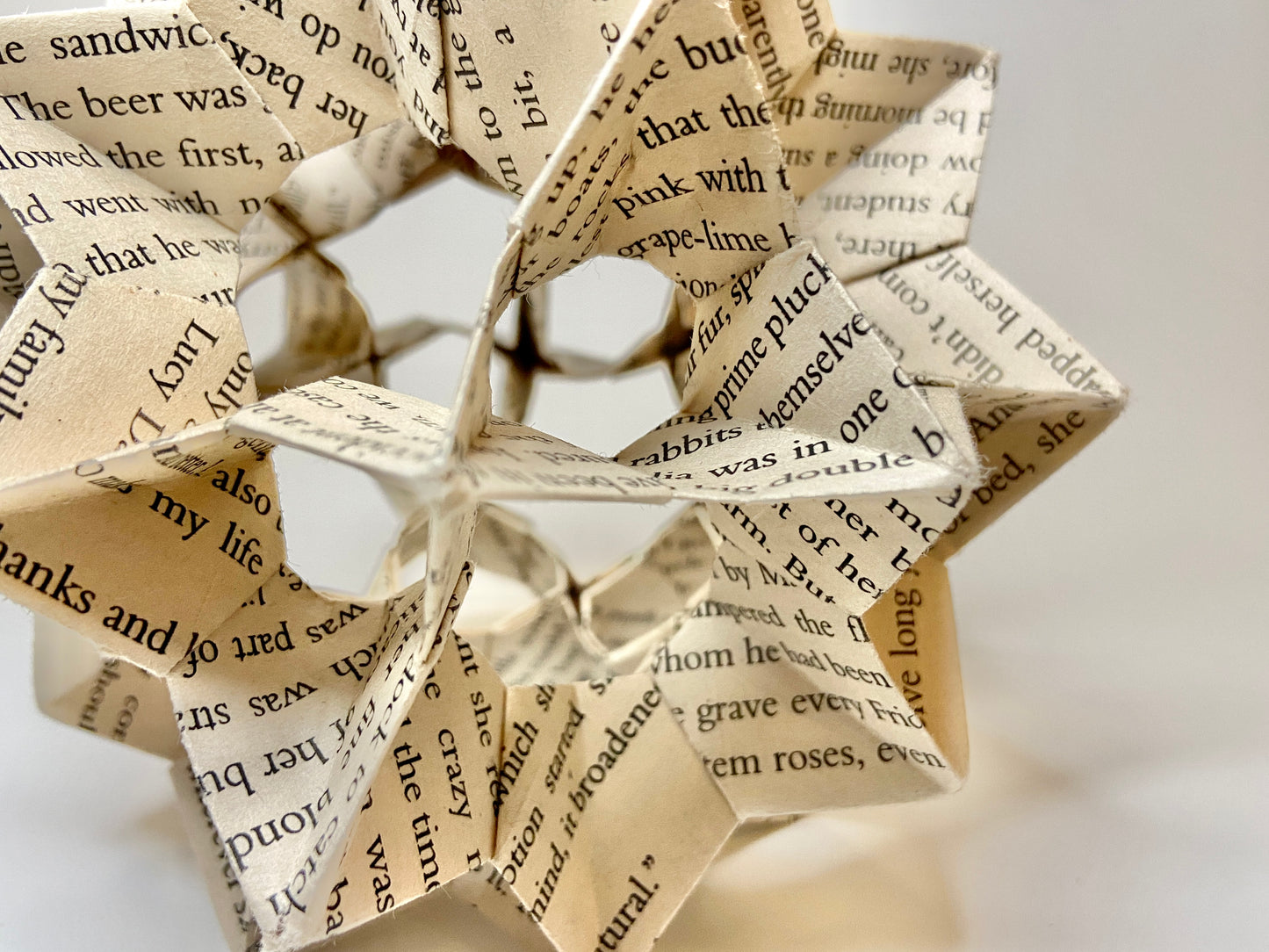 Book Pages Geometric Lamp