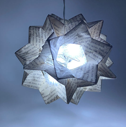 Book Pages Geometric Lamp