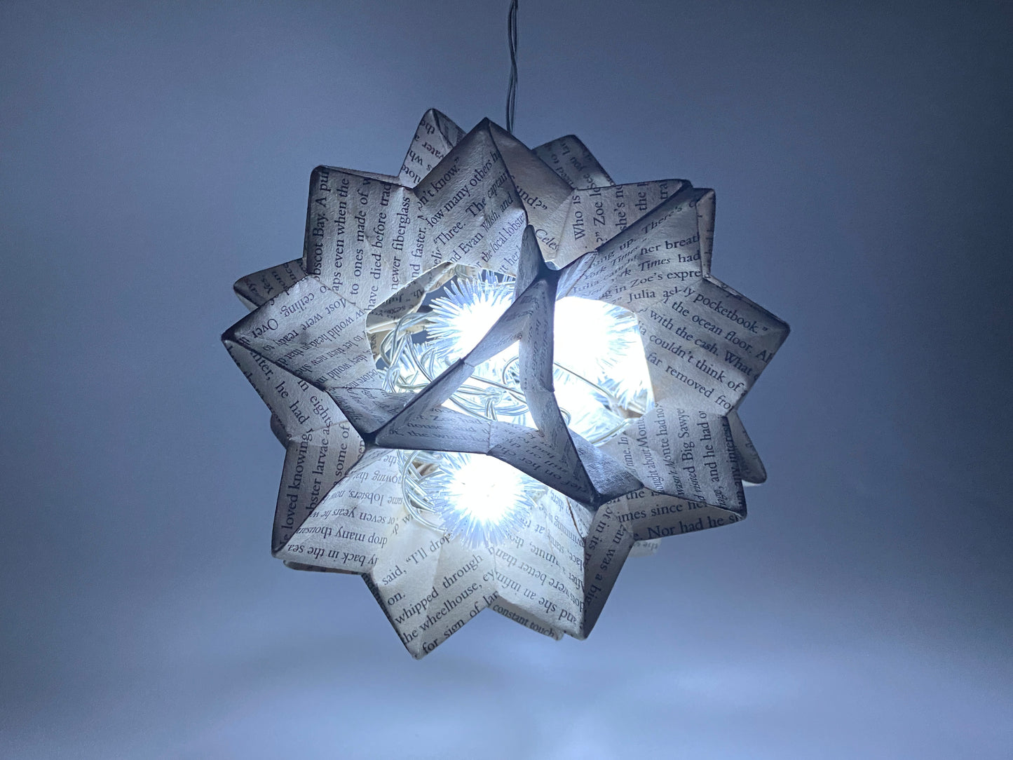 Book Pages Geometric Lamp