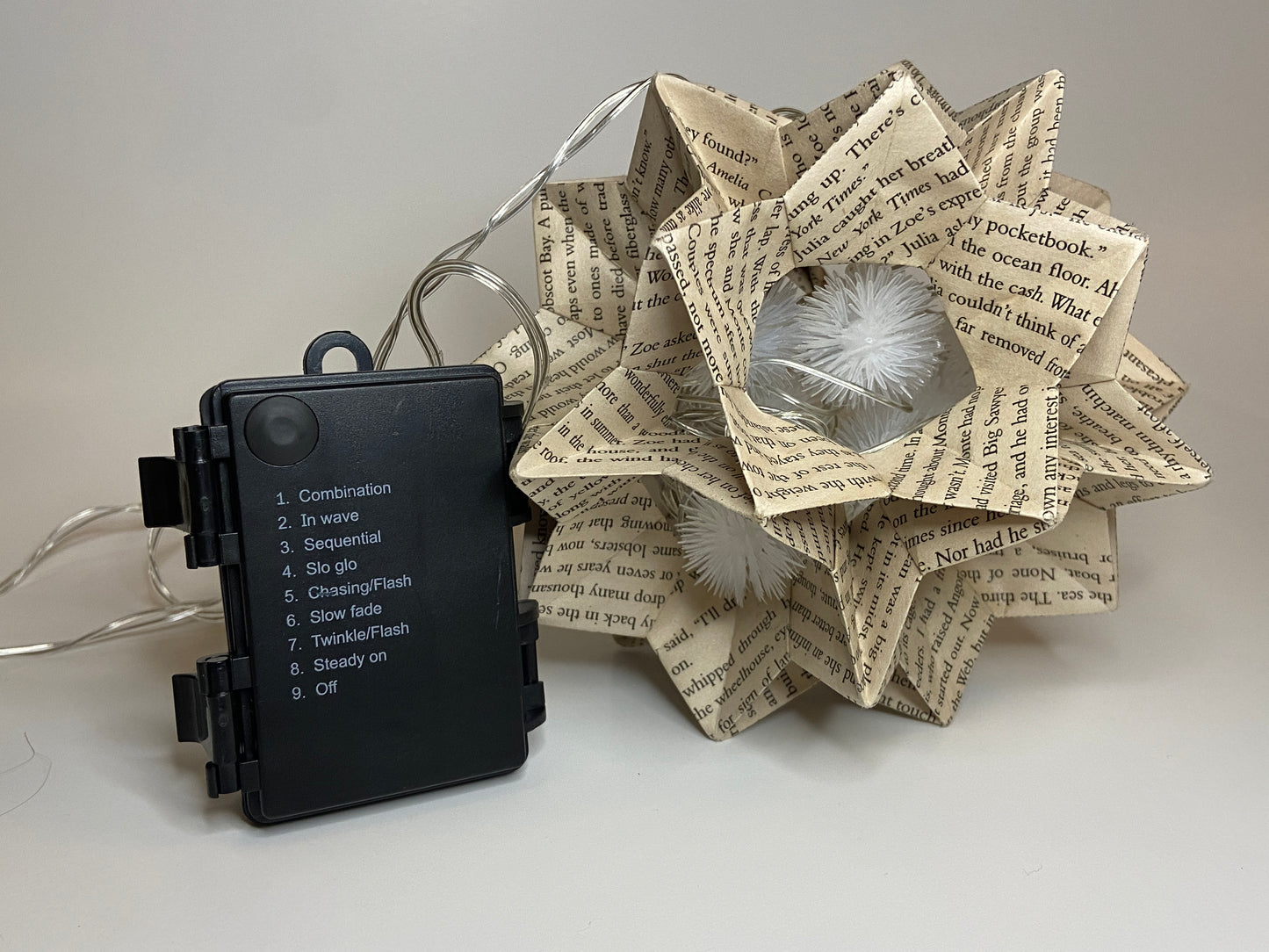 Book Pages Geometric Lamp