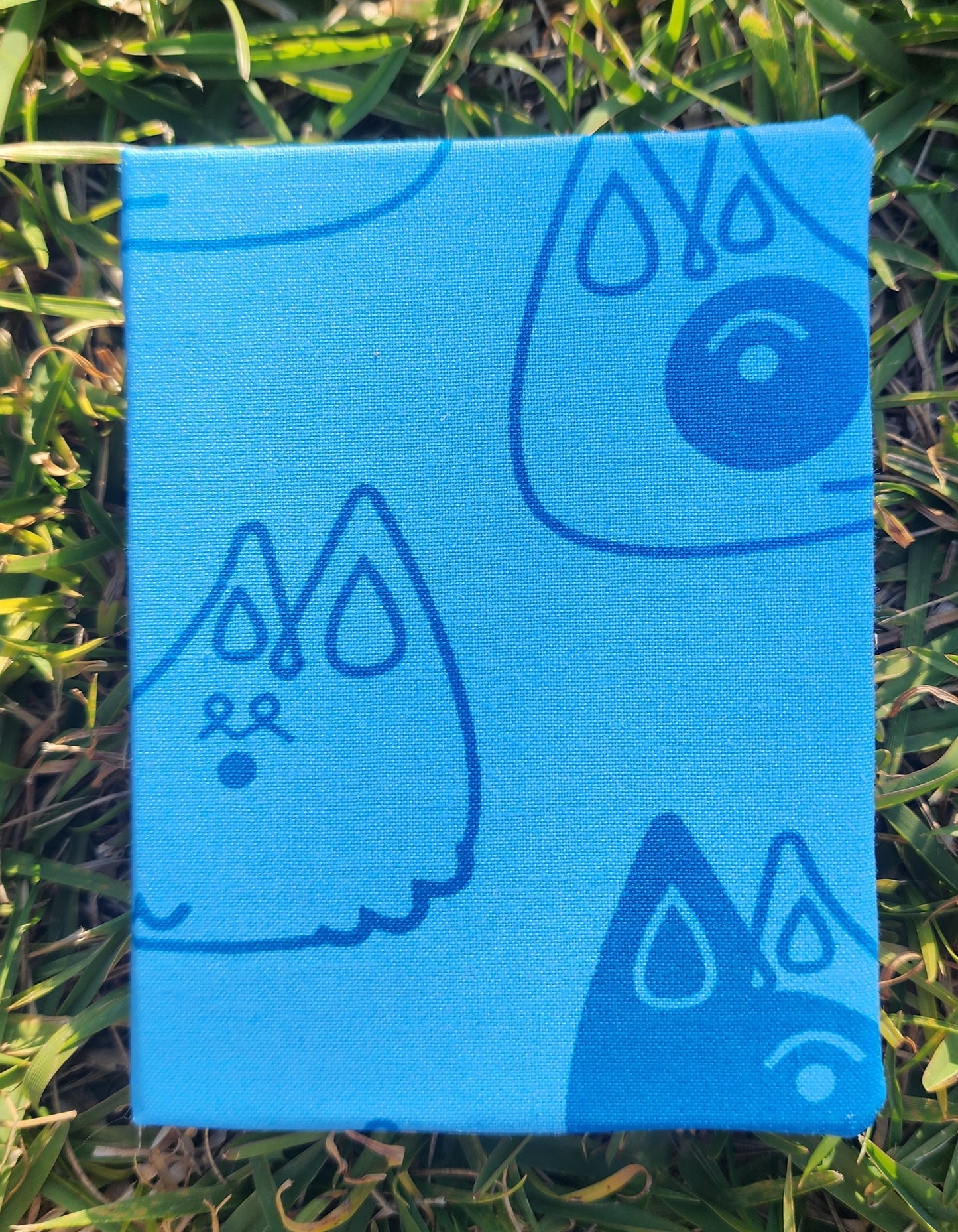 Handcrafted A7 Journal with Blue Dog Cover and White Paper