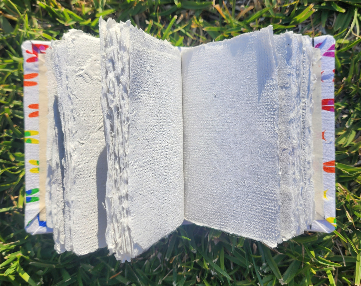 Handcrafted A7 Journal with White Dragonfly Cover and White Paper