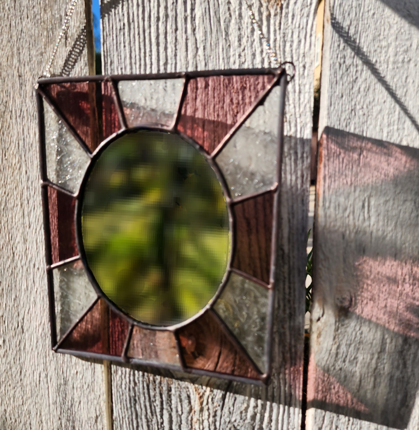 Pink Sunburst Mirror