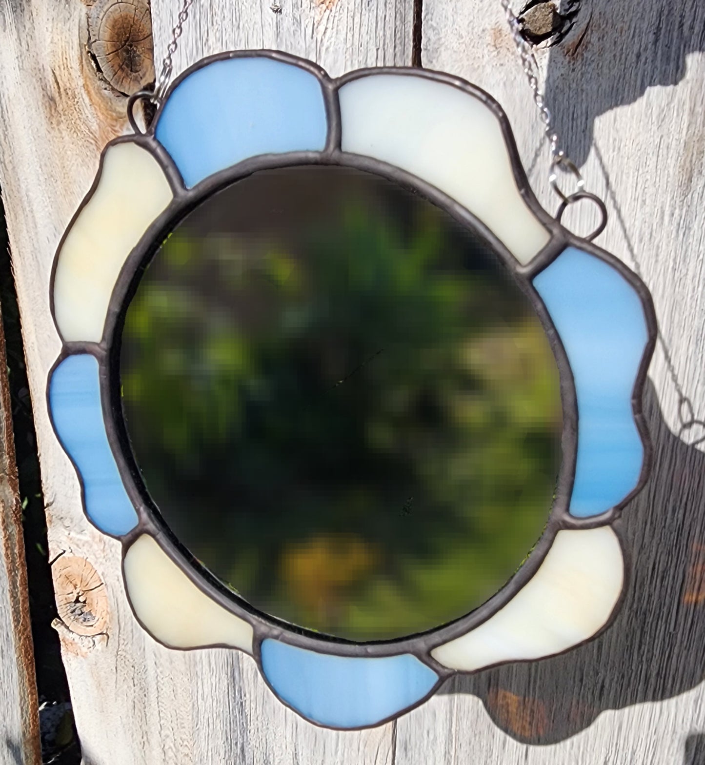 Blue Yellow Flower Mirror